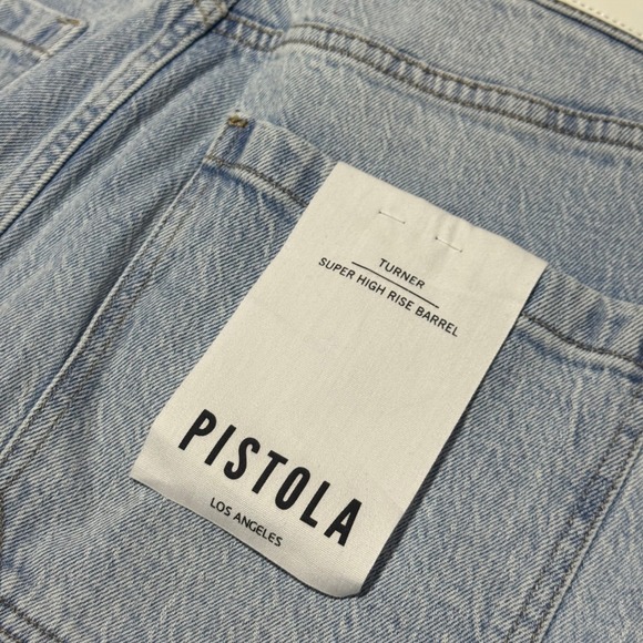 NWT Anthropologie Pistola Distressed Washed Barrel High Waisted Jeans Size 31 - Picture 8 of 10